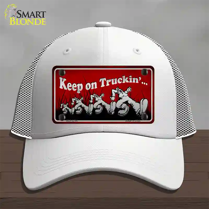 Keep On Trucking Novelty License Plate Hat Mesh / White