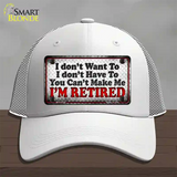 You Cant Make Me Novelty License Plate Hat Mesh / White