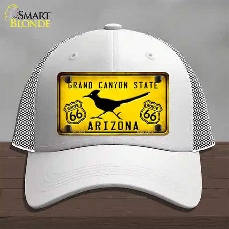 Arizona Grand Canyon With Route 66 Novelty License Plate Hat Mesh / White