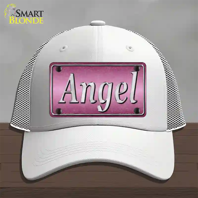 Angel Pink Novelty License Plate Hat Mesh / White