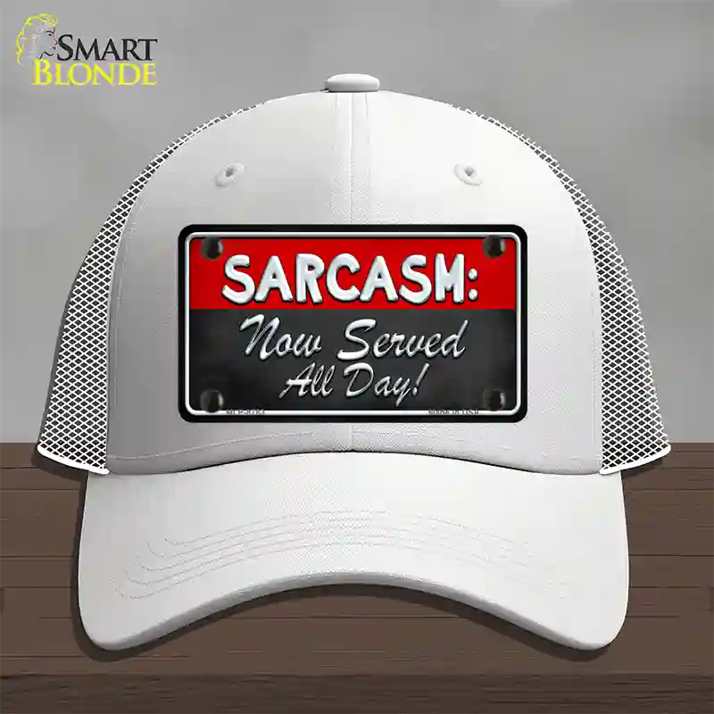 Sarcasm Novelty License Plate Hat Mesh / White