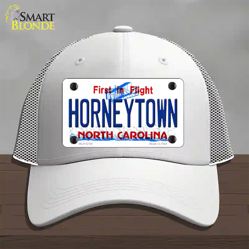 Horneytown North Carolina Novelty License Plate Hat Mesh / White