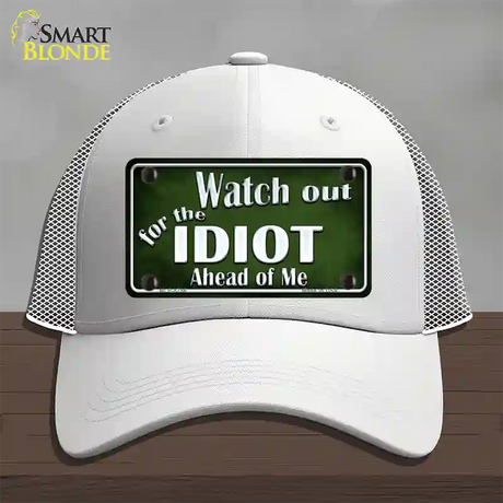 Watch Out Ahead Of Me Novelty License Plate Hat Mesh / White