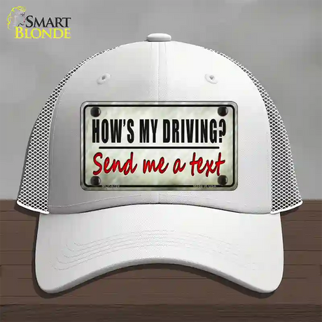 Send Me A Text Novelty License Plate Hat Mesh / White