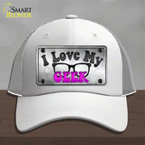 I Love My Geek Novelty License Plate Hat Mesh / White