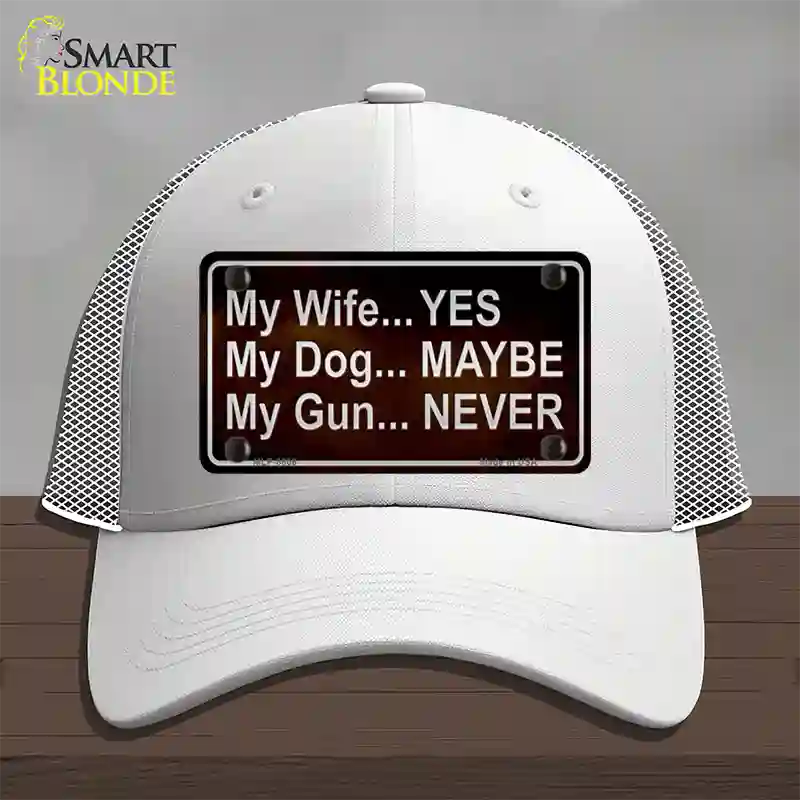 My Gun Novelty License Plate Hat Mesh / White