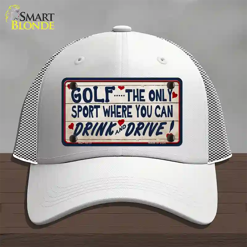 Drink And Drive Novelty License Plate Hat Mesh / White