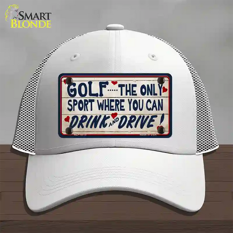 Drink And Drive Novelty License Plate Hat Mesh / White