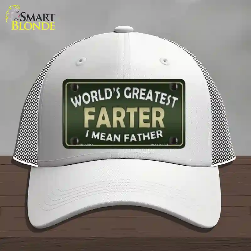 Greatest Farter Novelty License Plate Hat Mesh / White