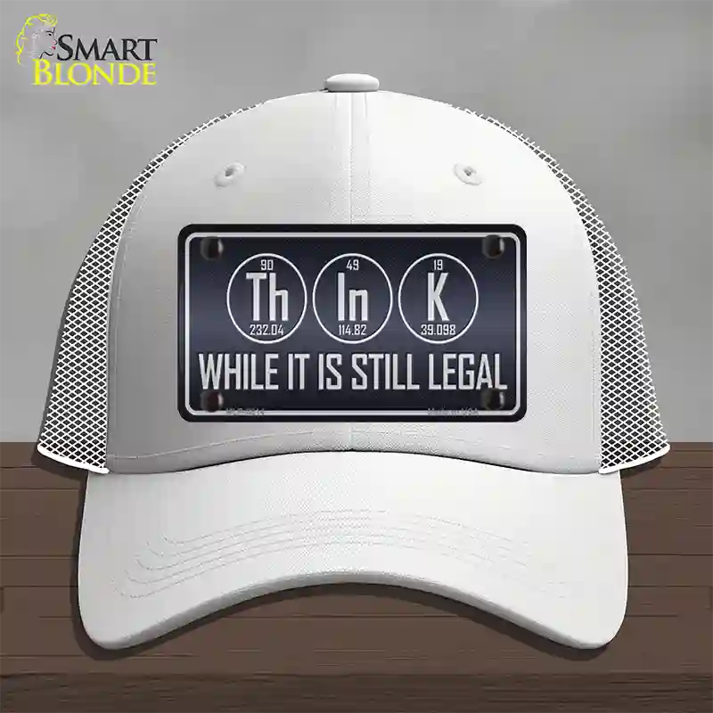 Think Novelty License Plate Hat Mesh / White