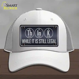 Think Novelty License Plate Hat Mesh / White