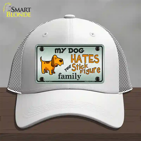 My Dog Hates Novelty License Plate Hat Mesh / White