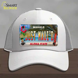 Just Mauid Tiki Hawaii Novelty License Plate Hat Mesh / White