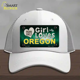 This Girl Loves Oregon Novelty License Plate Hat Mesh / White