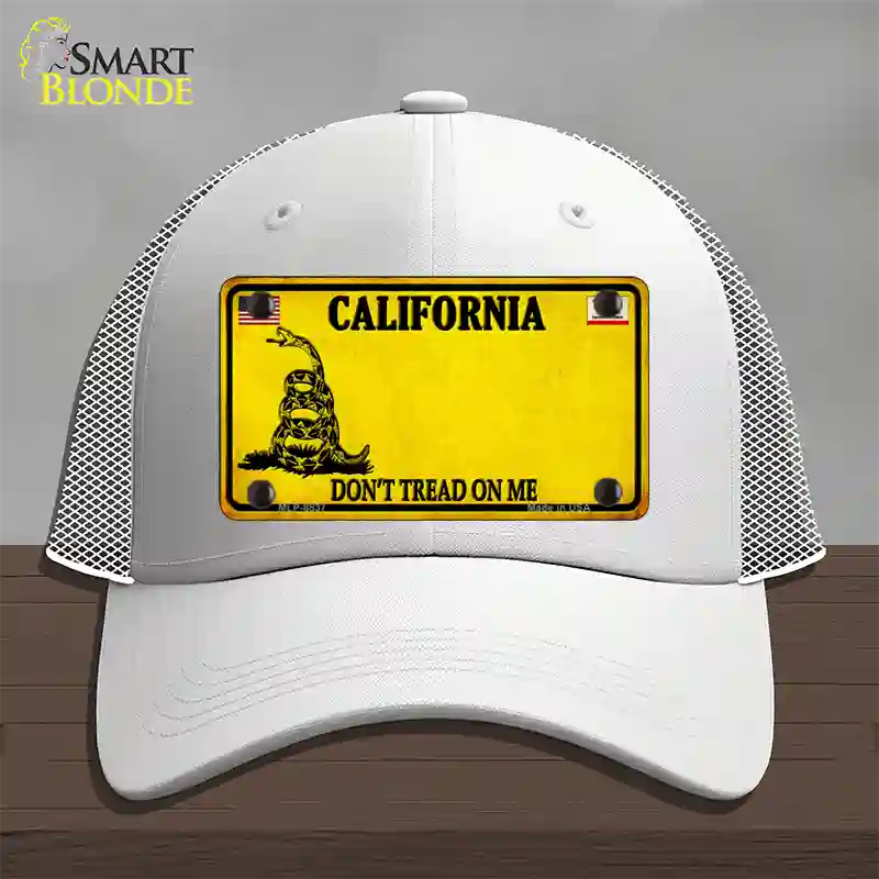 California Dont Tread On Me Novelty License Plate Hat Mesh / White