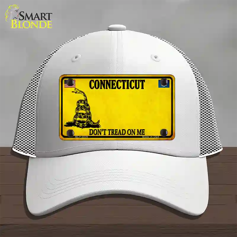 Connecticut Dont Tread On Me Novelty License Plate Hat Mesh / White