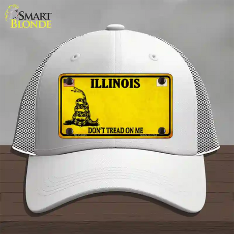 Illinois Dont Tread On Me Novelty License Plate Hat Mesh / White