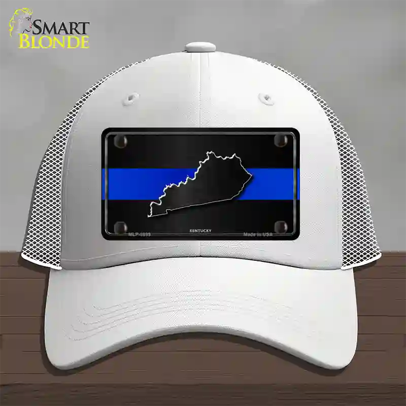 Kentucky Thin Blue Line Novelty License Plate Hat Mesh / White