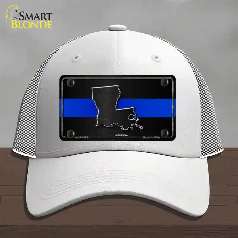 Louisiana Thin Blue Line Novelty License Plate Hat Mesh / White