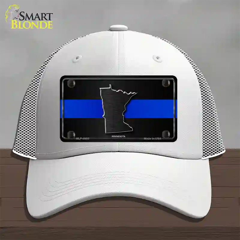 Minnesota Thin Blue Line Novelty License Plate Hat Mesh / White