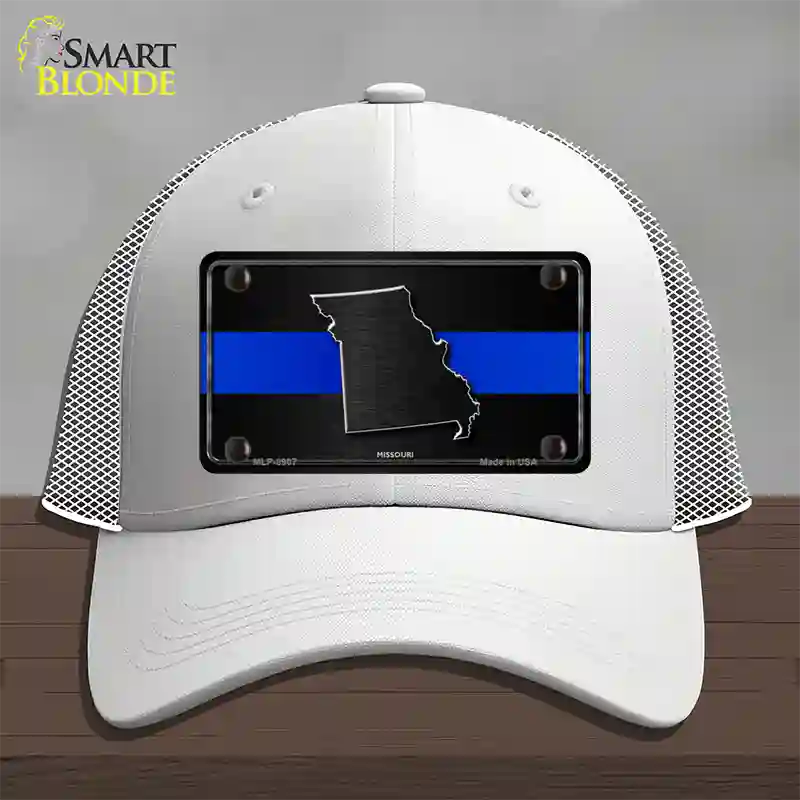 Missouri Thin Blue Line Novelty License Plate Hat Mesh / White