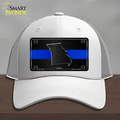 Missouri Thin Blue Line Novelty License Plate Hat Mesh / White