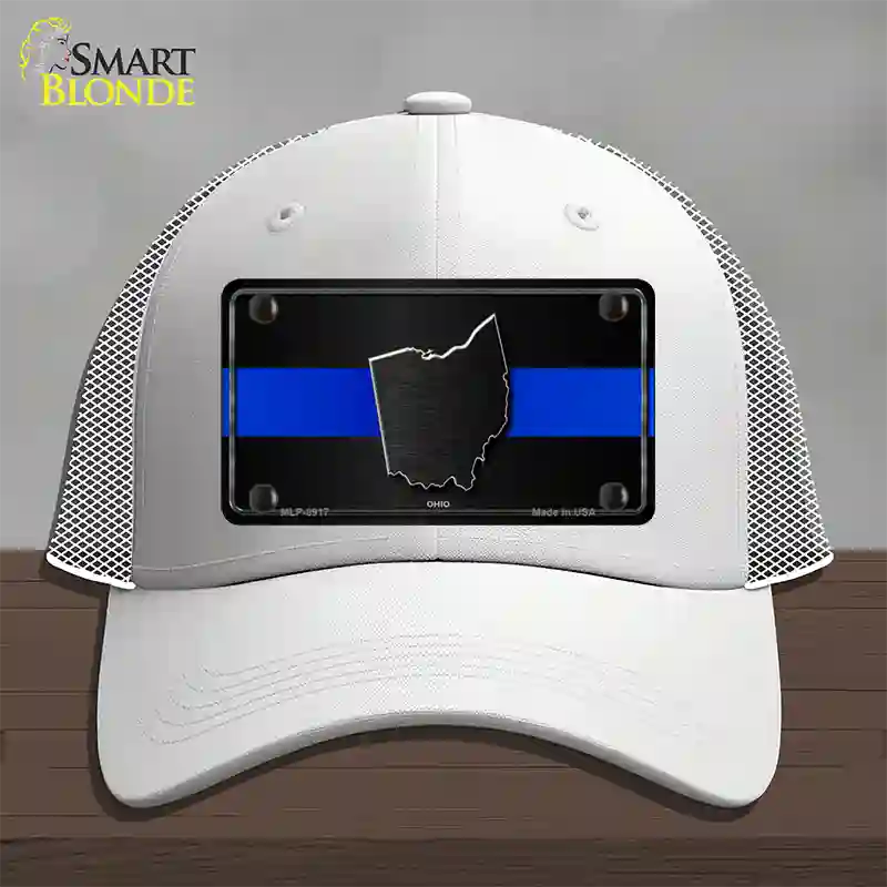 Ohio Thin Blue Line Novelty License Plate Hat Mesh / White