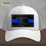 Oklahoma Thin Blue Line Novelty License Plate Hat Mesh / White