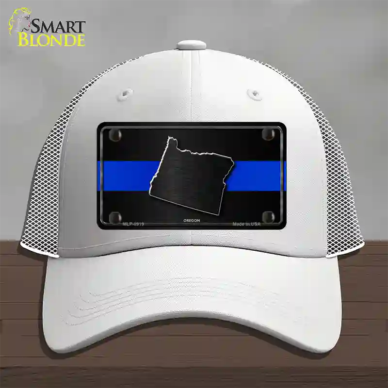 Oregon Thin Blue Line Novelty License Plate Hat Mesh / White