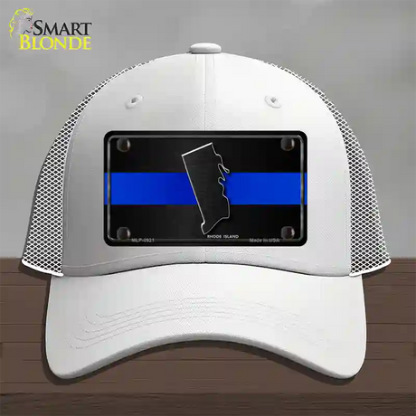 Rhode Island Thin Blue Line Novelty License Plate Hat Mesh / White