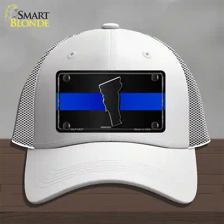 Vermont Thin Blue Line Novelty License Plate Hat Mesh / White