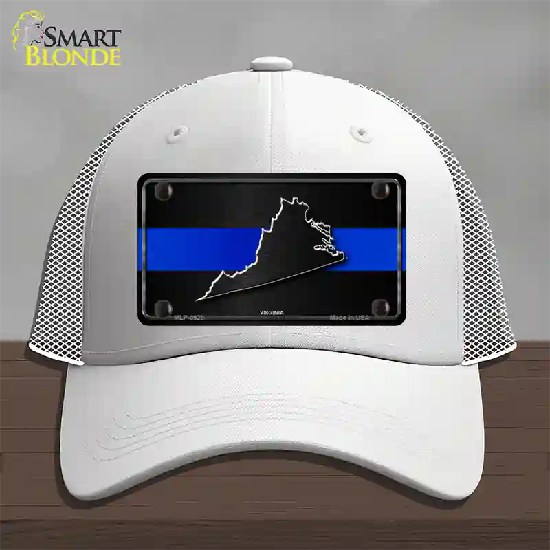 Virginia Thin Blue Line Novelty License Plate Hat Mesh / White