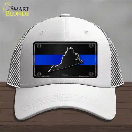 Virginia Thin Blue Line Novelty License Plate Hat Mesh / White