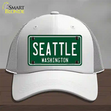 Seattle Washington Green Novelty License Plate Hat Mesh / White