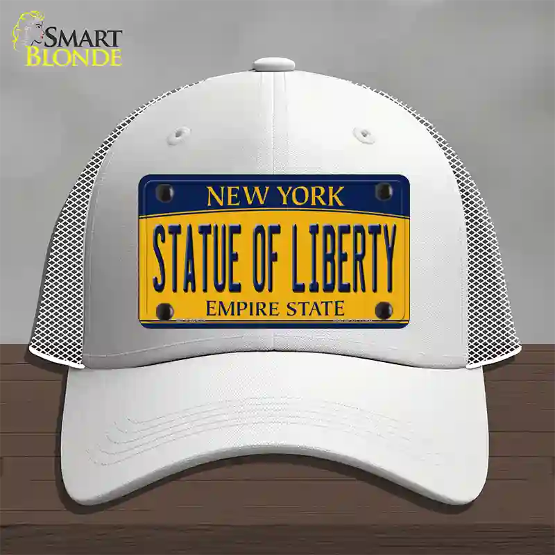 Statue of Liberty New York Novelty License Plate Hat Mesh / White