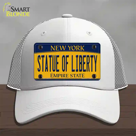 Statue of Liberty New York Novelty License Plate Hat Mesh / White