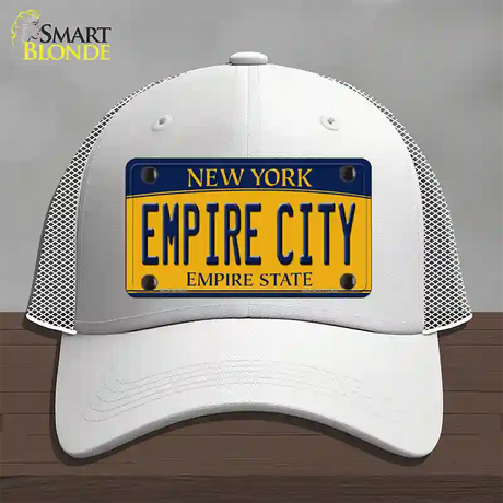 Empire City New York Novelty License Plate Hat Mesh / White