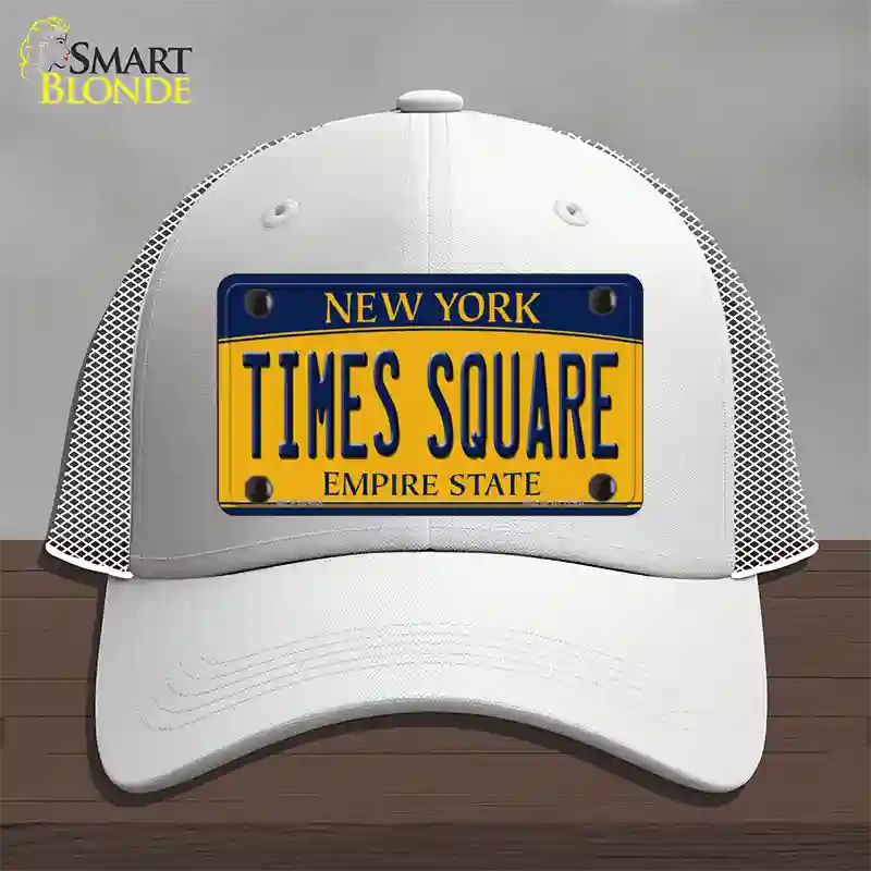 Times Square New York Novelty License Plate Hat Mesh / White