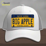 Big Apple Yellow New York Novelty License Plate Hat Mesh / White