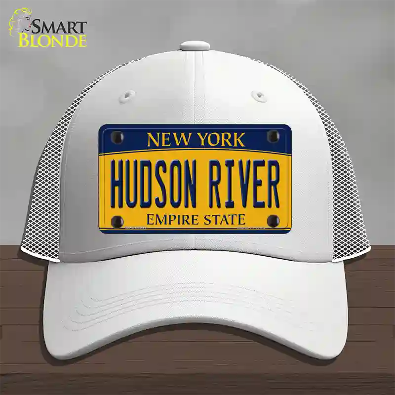 Hudson River New York Novelty License Plate Hat Mesh / White