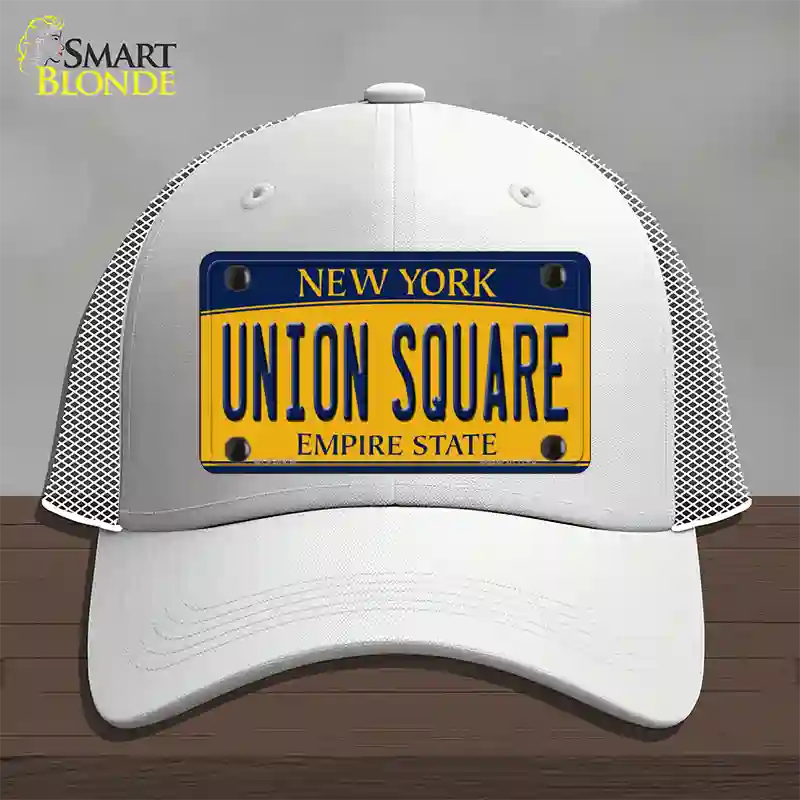 Union Square New York Novelty License Plate Hat Mesh / White