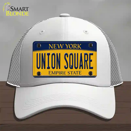 Union Square New York Novelty License Plate Hat Mesh / White