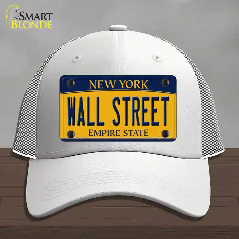 Wall Street New York Novelty License Plate Hat Mesh / White