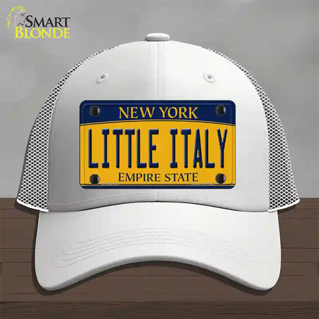 Little Italy New York Novelty License Plate Hat Mesh / White