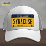 Syracuse New York Novelty License Plate Hat Mesh / White