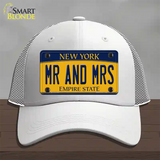 Mr and Mrs New York Novelty License Plate Hat Mesh / White