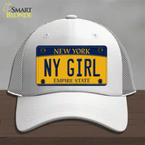 NY Girl New York Novelty License Plate Hat Mesh / White