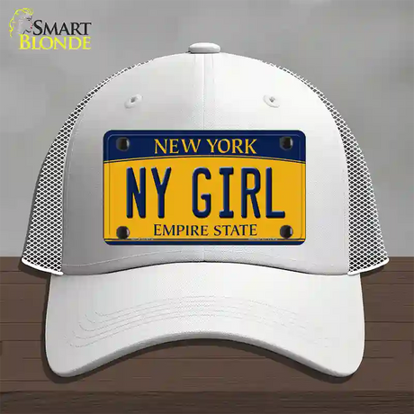 NY Girl New York Novelty License Plate Hat Mesh / White