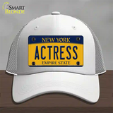 Actress New York Novelty License Plate Hat Mesh / White