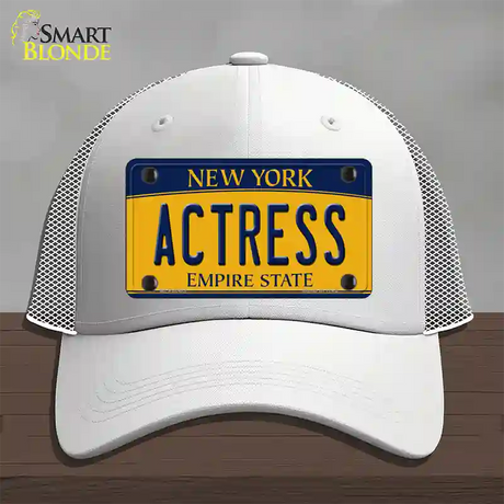 Actress New York Novelty License Plate Hat Mesh / White